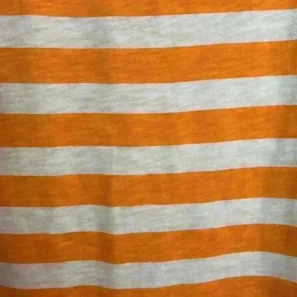 Y2K Juicy Couture Rhinestone Collar  Striped Tee Shirt in Orange Size XS - Picture 4 of 7